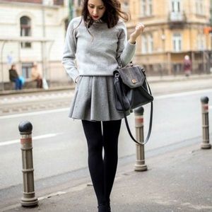 Steel Gray Skater Mini Skirt XS